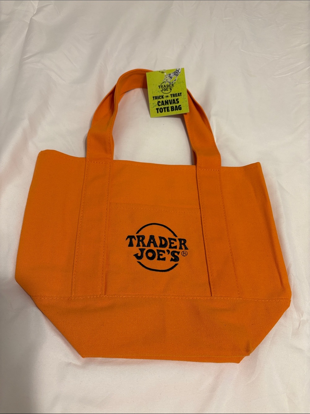 Trader Joe’s Halloween Orange mini Tote Bag
